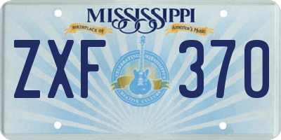 MS license plate ZXF370
