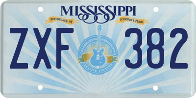 MS license plate ZXF382
