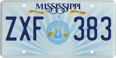 MS license plate ZXF383
