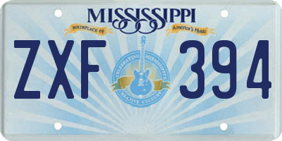 MS license plate ZXF394