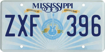 MS license plate ZXF396