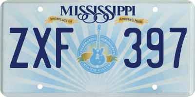 MS license plate ZXF397