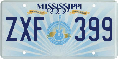 MS license plate ZXF399