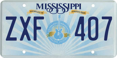 MS license plate ZXF407