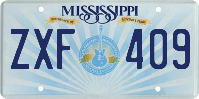 MS license plate ZXF409