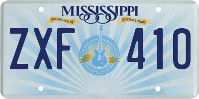 MS license plate ZXF410