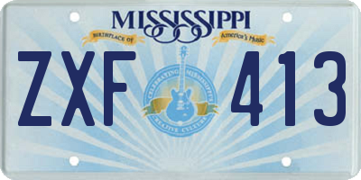 MS license plate ZXF413