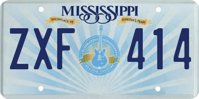 MS license plate ZXF414