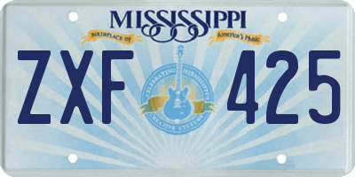 MS license plate ZXF425