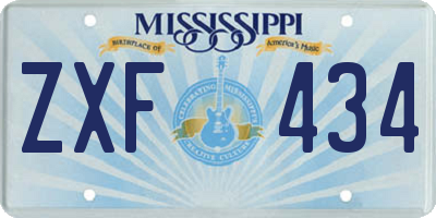 MS license plate ZXF434