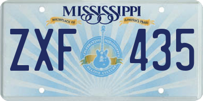 MS license plate ZXF435