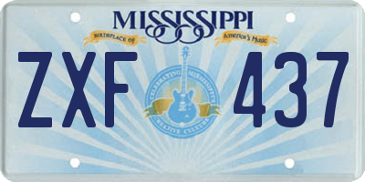 MS license plate ZXF437