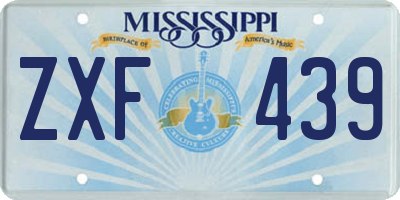 MS license plate ZXF439