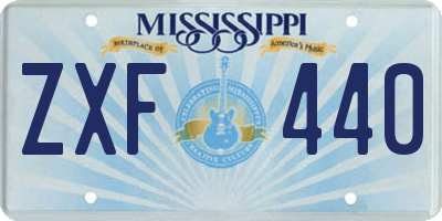 MS license plate ZXF440