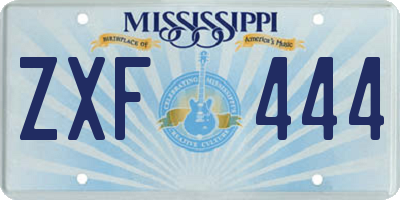 MS license plate ZXF444