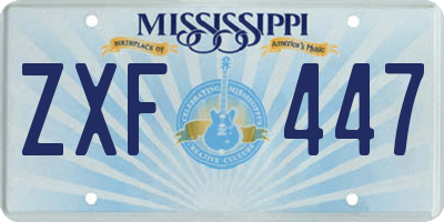 MS license plate ZXF447