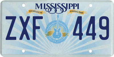 MS license plate ZXF449