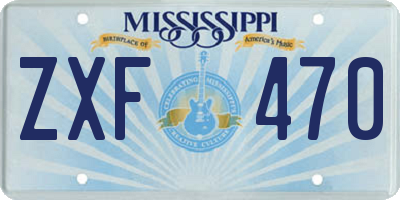 MS license plate ZXF470