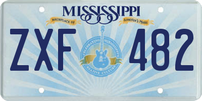 MS license plate ZXF482