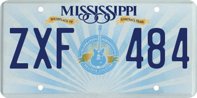 MS license plate ZXF484