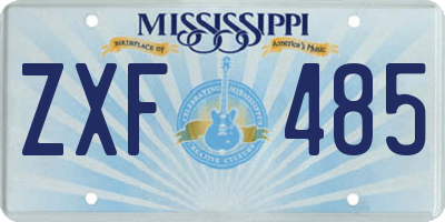 MS license plate ZXF485