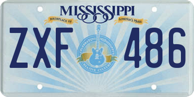 MS license plate ZXF486