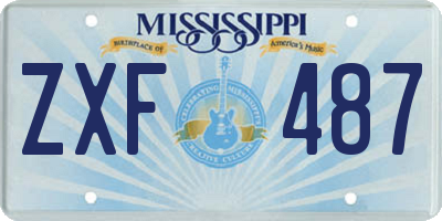 MS license plate ZXF487