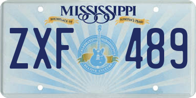 MS license plate ZXF489