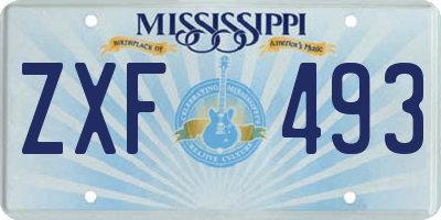 MS license plate ZXF493