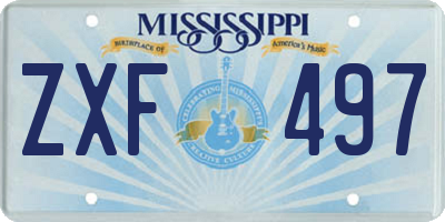 MS license plate ZXF497