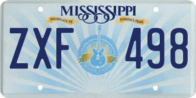 MS license plate ZXF498