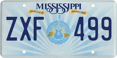 MS license plate ZXF499