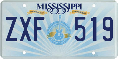 MS license plate ZXF519
