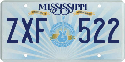 MS license plate ZXF522