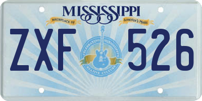 MS license plate ZXF526