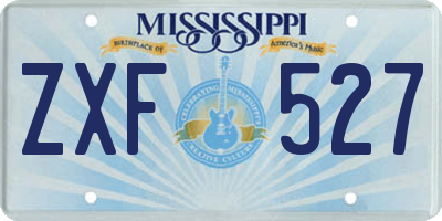 MS license plate ZXF527