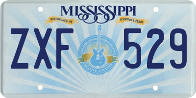 MS license plate ZXF529