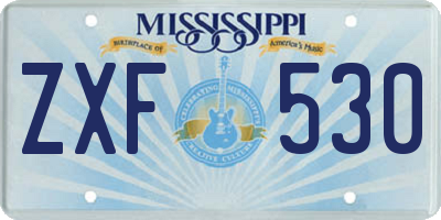 MS license plate ZXF530