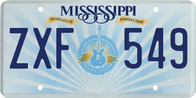 MS license plate ZXF549