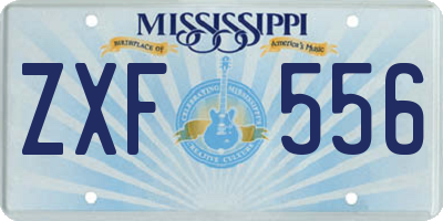 MS license plate ZXF556