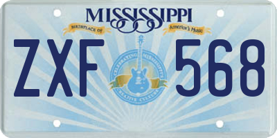 MS license plate ZXF568