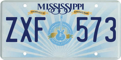 MS license plate ZXF573