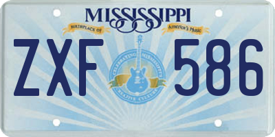 MS license plate ZXF586