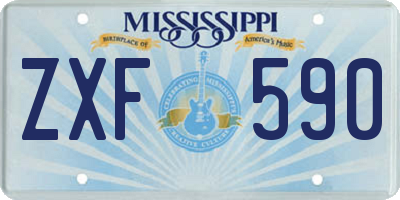MS license plate ZXF590