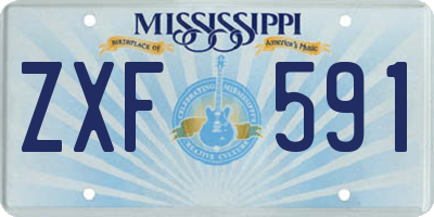 MS license plate ZXF591