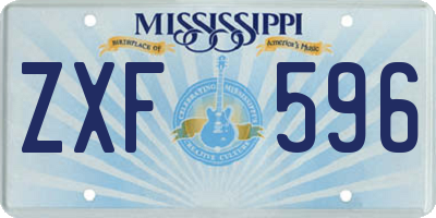 MS license plate ZXF596