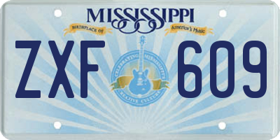 MS license plate ZXF609
