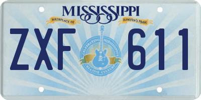 MS license plate ZXF611