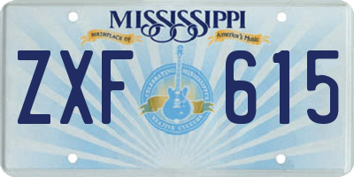 MS license plate ZXF615