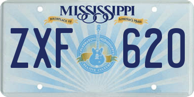 MS license plate ZXF620
